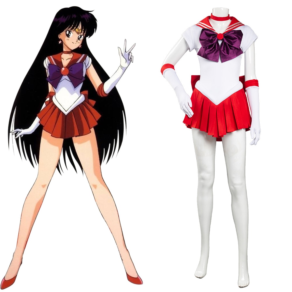 Anime Sailor Moon Costume Hino Rei Cosplay JK Uniform Halloween Carnival Suit For Women Girls - Sailor Moon EU Store