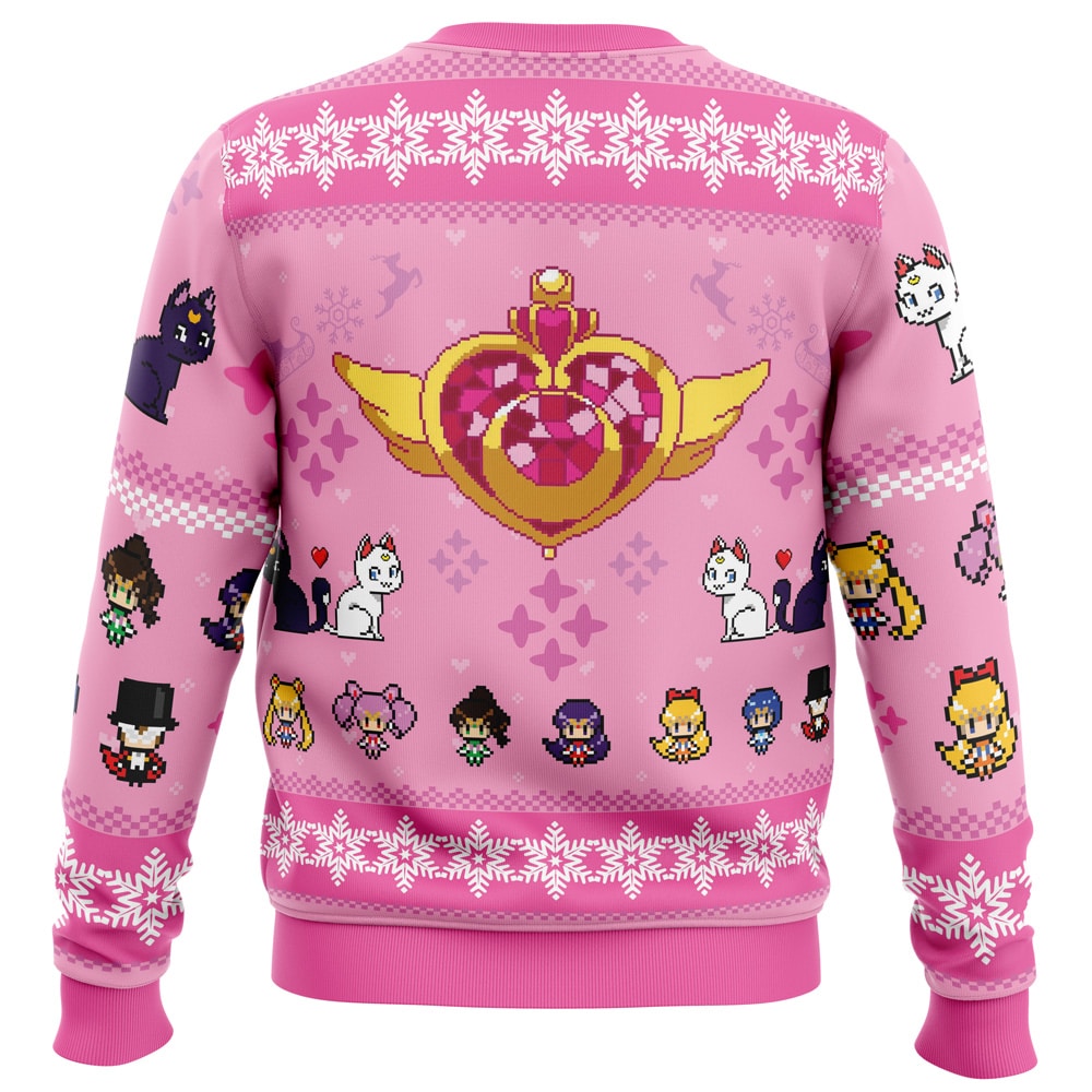 Merry Senshi Sailor Moon PC Ugly Christmas Sweater back mockup - Sailor Moon EU Store