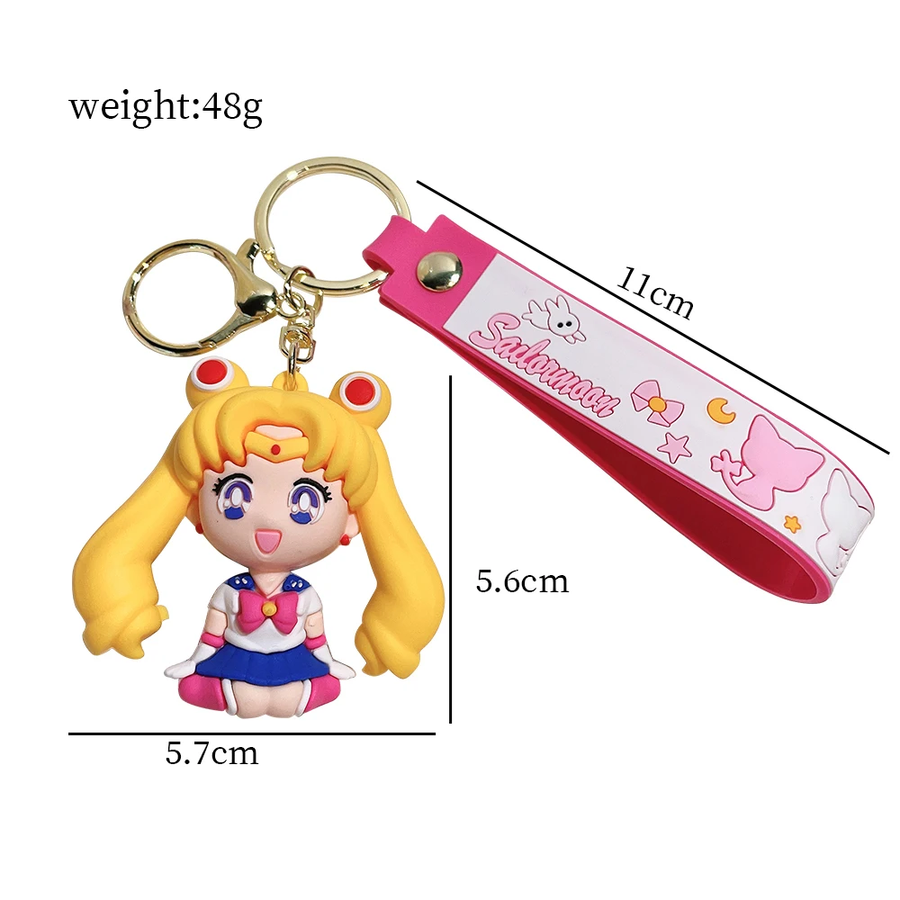 kf Se16eef9ca116437b9b2cc6784cc68386r Anime Sailor Moon Keychain Cute Figure Doll Couple Bag Pendant Keyring Car Key Chain Accessories Toy - Sailor Moon EU Store